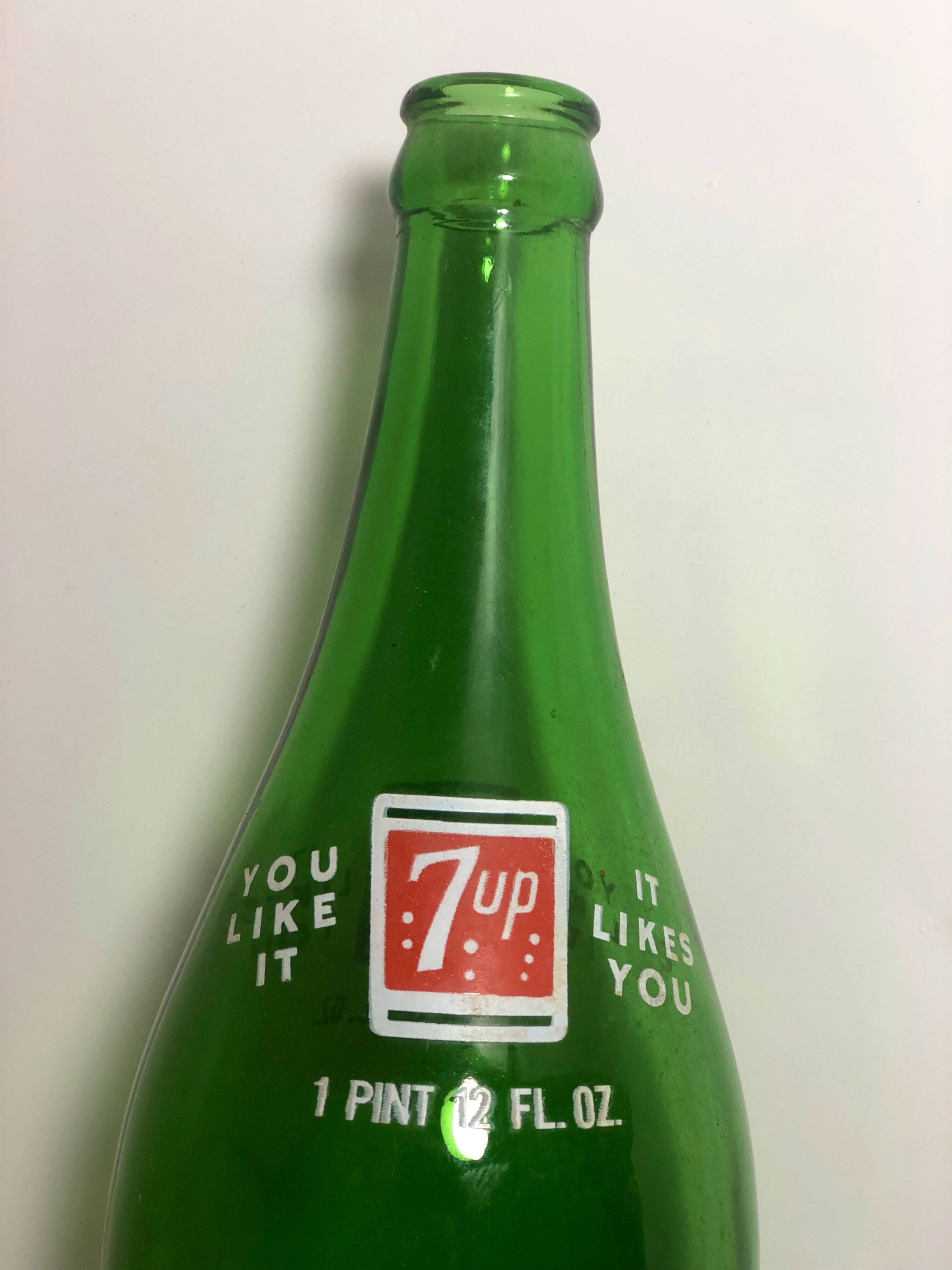 Vintage 7up Bottle Quart 32 Oz. 1960s You Like It It Likes