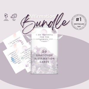 Tarjetas de afirmación de gratitud - Cultivar una mentalidad agradecida por la alegría y la abundancia / manifestación / imprimible / mentalidad positiva / empoderamiento