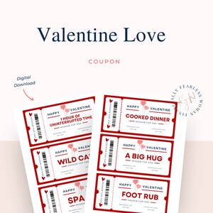 Valentijnsdag liefde coupons