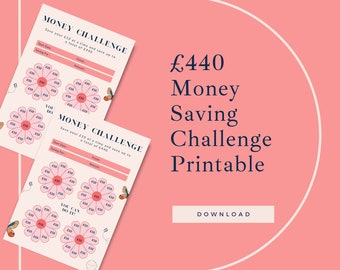 Petal Mini Money Savings Challenge Printable | Save 440 | Savings Tracker | Savings Planner | British Pounds | Budgeting | Emergency Fund