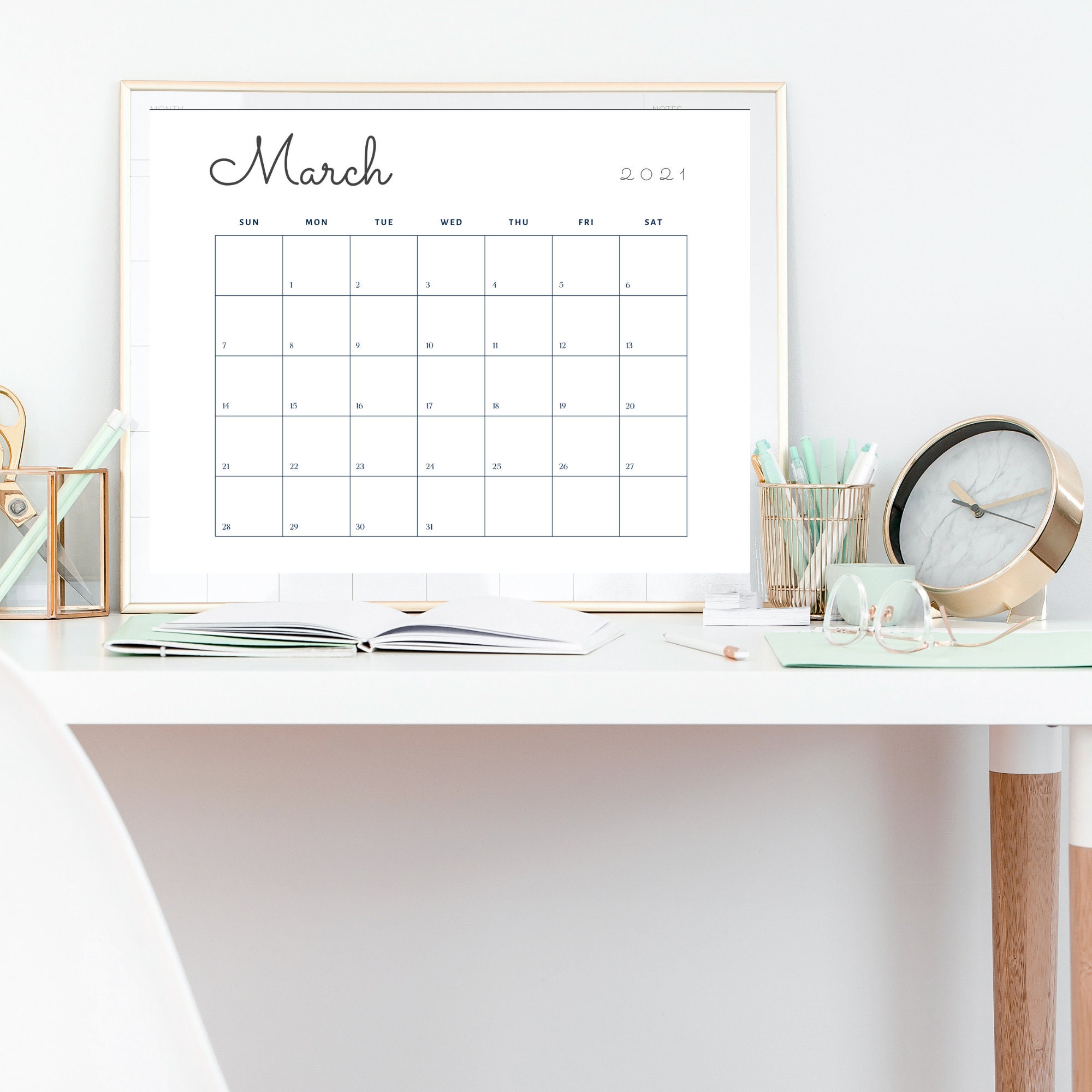 Motivational Digital Wall Planning Calendar 2021 Etsy