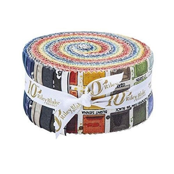 J Wecker Frisch Painters Palette Rolie Polie 40 2.5-inch Strips Jelly Roll Riley Blake RP-8940-40