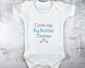 I Love My Brother /& Sister This Much Cute Funny Heart Baby Grow Body Suit Vest