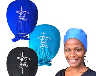 SCRUB CAP for Women || Nurse Gift | Nurse | Faith Embroidery Scrub Hat | Scrub Hats by Gotucovered Caps the #1 Brand for Surgical Caps