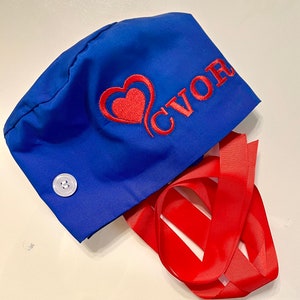 Custom Embroidered Scrub Caps with Your Name, Title and Embroidery Design