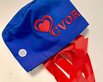 Custom Embroidered Scrub Caps with Your Name, Title and Embroidery Design