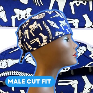 BEST SELLING Scrub Caps || Male Surgical Scrubs | Unisex Scrub Hats with Skeleton Print by Gotucovered Caps the #1 Scrub Cap Brand in USA