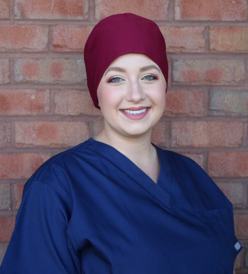 BURGUNDY SCRUB CAP Scrub Caps for Women Nurses Cap Surgical Etsy