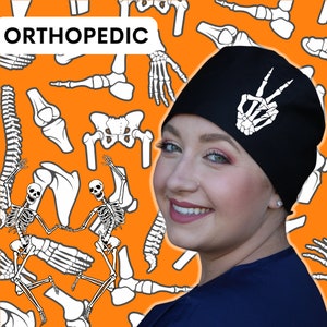 Personalisierte Orthopädische Scrub Cap: Skelett-Design, Chirurgischer Hut