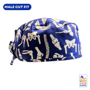 SURGICAL CAP for Men || Doctor Nurse Surgeon Hat | Unique Bones Spine Design by Gotucovered Caps Available for shipping in USA & Canada