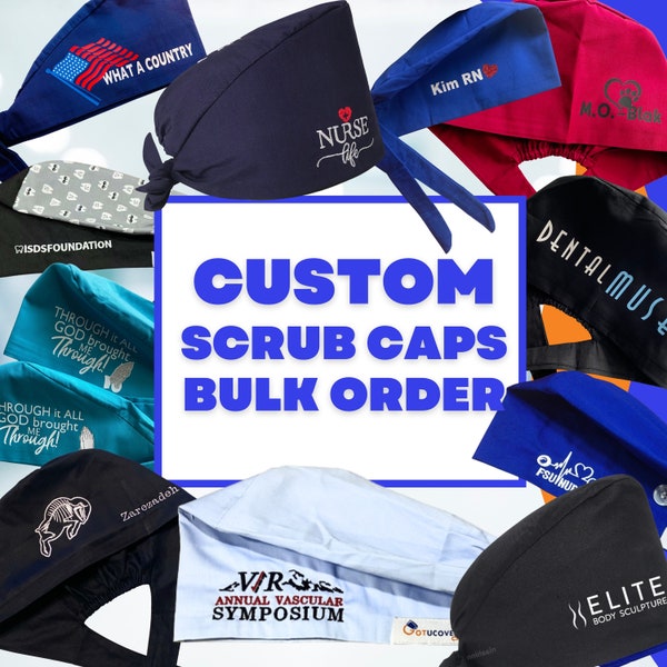 Custom Scrub Caps Bulk Ordering for Medical Schools, University Hospital and Surgical Tech Programs