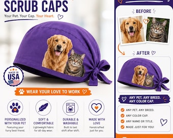 Custom Pet Photo Scrub Cap