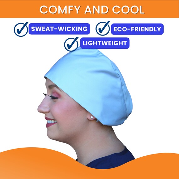 Adjustable Scrub Cap with Sweatband Tie Back Unisex Surgical Hat Nurse Working Working Cap Scrub Cap with Sweatband Adjustable Unisex Women  main image 3