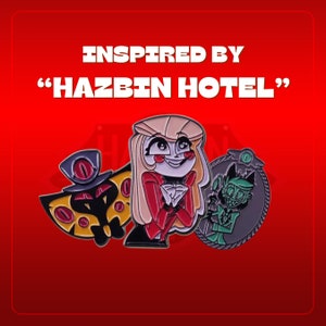 Handcrafted Hazbin Hotel Lapel Pin SET - lucifer hazbin hotel for Hotel Hazbin Enthusiats