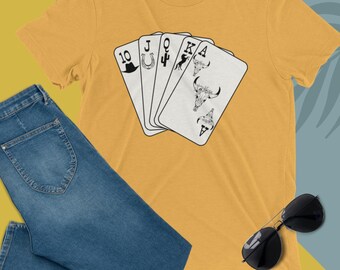 Western Playing Cards, Cowskull, Cactus, Horse Shirt, Short sleeve t-shirt