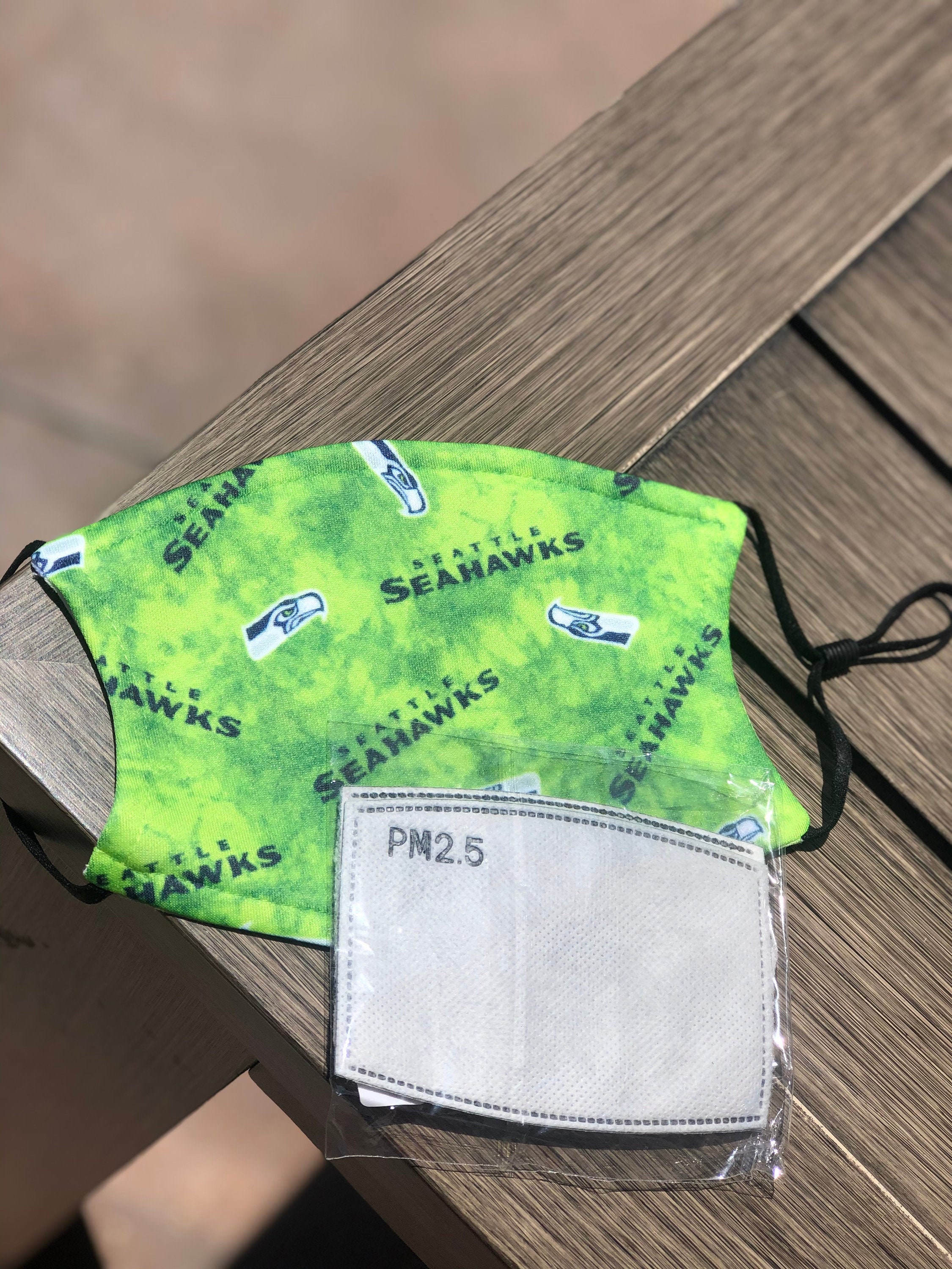 Seattle Seahawks Face Mask Green Tie 