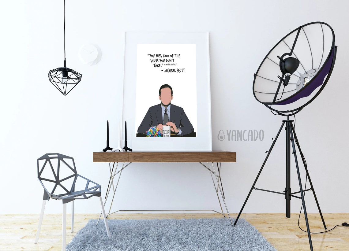 PRINTABLE Michael Scott Wayne Gretzky Quote Poster, the Office TV Show