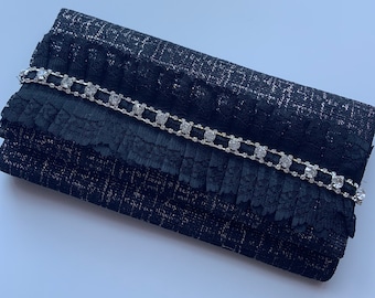 Evening clutch bag, sparkly fabric purse, special occasions clutch bag