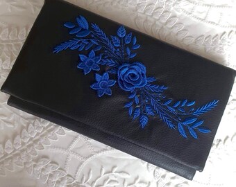 Evening clutch bag, bridesmaids bag, mother of the bride gift,embroidered foldover clutch bag