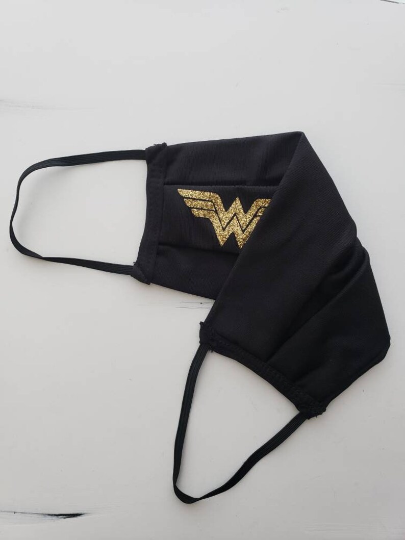 Wonder woman face mask 3 layers with cloth filter inside Etsy