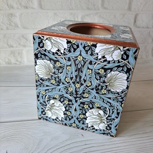 Scatola per fazzoletti William Morris Porta fazzoletti in legno Porta tovaglioli Pimpernel Porta fazzoletti in legno Idea regalo di Natale