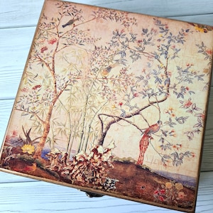 Scatola da tè cinese in legno Organizzatore per bustine da tè personalizzato Decorazione orientale per gli amanti del tè Bomboniere per il party del tè