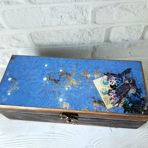 Personalisierte Holz Teebox Eule Tee Aufbewahrungsbox mit Schlitzen Teebeutel Organizer Teeliebhaber Geschenk Küchenveranstalter