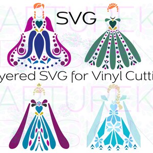 Layered SVG Royal Sisters - Czech Folk Art
