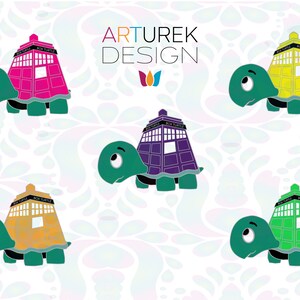 TORDIS Box Turtle Graphics - Pink, Purple, Green, Yellow, Orange