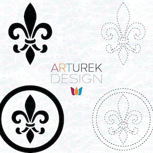 Fleur-de-lis Transparent Graphic - Black and White Traditional Louisiana