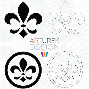 Fleur-de-lis Transparent Graphic - Black and White Simple Louisiana