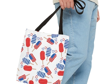 Borsa tote con motivo a ghiacciolo patriottico / Festa del 4 luglio americana