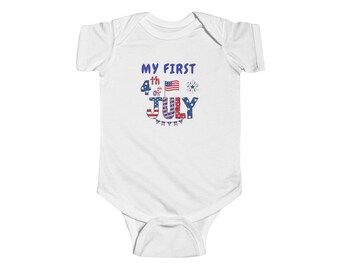 My First 4th of July Infant Bodysuit | Patriotic Baby Onesie