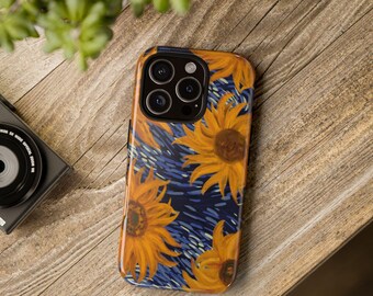 Custodia per telefono con motivo a spirale di girasole / Custodie resistenti