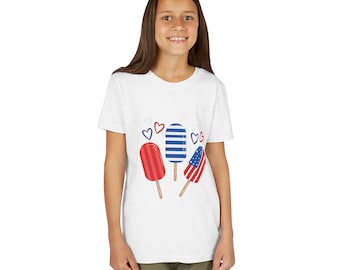Patriotic Popsicles Youth Tee | 4th of July Flag Ice Pop Design