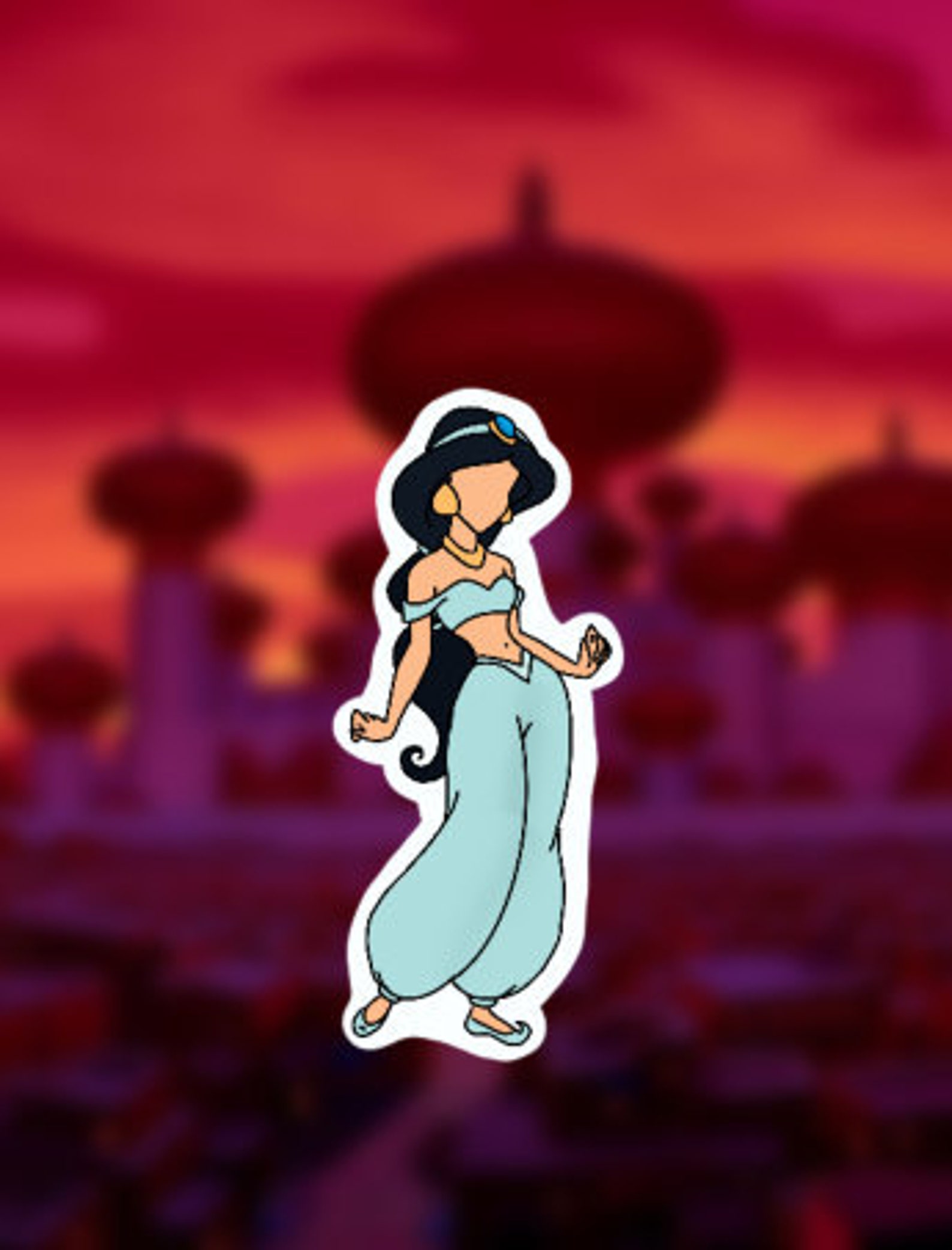 Jasmine Sticker GLOSSY WATERPROOF Etsy