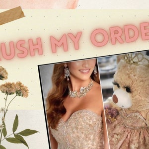 Add-on: RUSH FEE ONLY ***(Does Not Include Bear). Personalized Quinceanera Bear/Oso - If under 9 weeks  See other postings for bear prices.