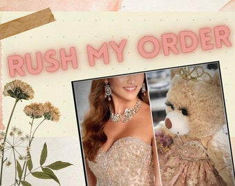RUSH FEE ONLY ***(Does Not Include Bear). Personalized Quinceanera Bear/Oso - If under 9 weeks  See other postings for bear prices.