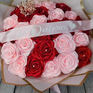 Eternal Rose Ribbon Bouquet - 2 Dozen Roses With Pearls, Tiara and ...
