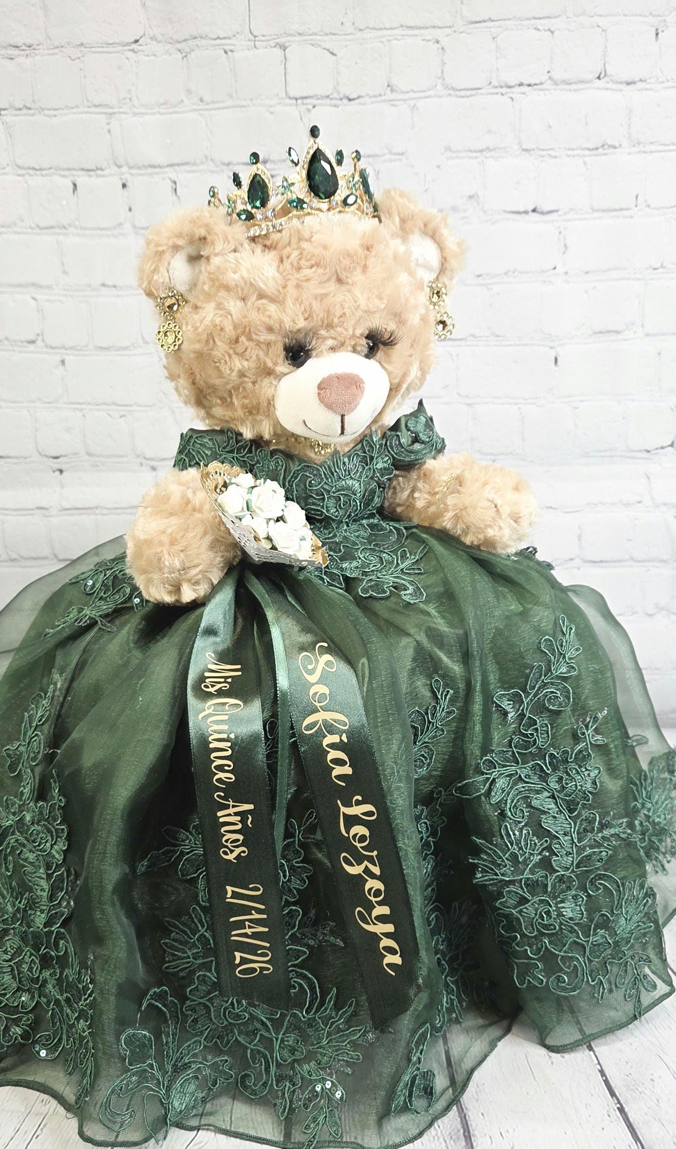 Custom Quinceanera Dress for Bear or Doll: Personalized Keepsake Emerald Green