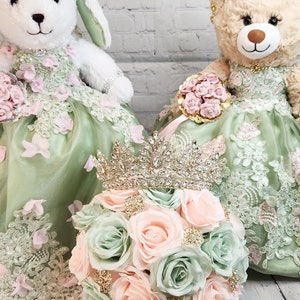 Custom Personalized Quinceanera Dress for a Bear or Doll/made to resemble the quinceanera&#39;s dress - Bear/Doll sold separately.