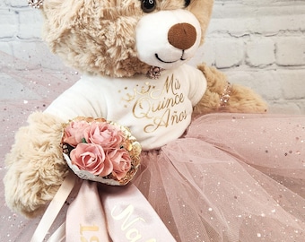Tutu Quinceanera Bear/Ultima Muneca/ Last Doll/ Oso/ Rosegold