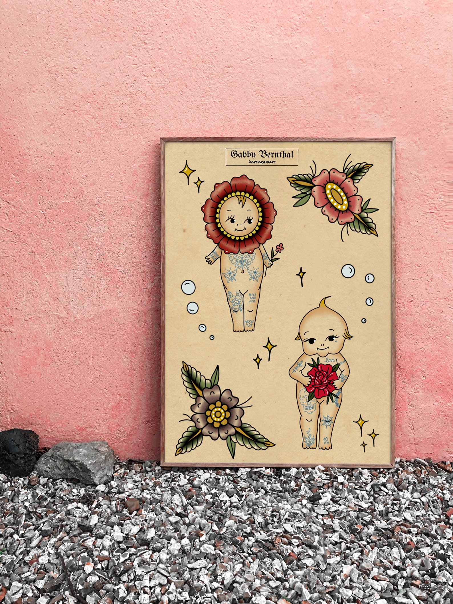 Kewpie Tattoo Flash Tattoo Flash Art Digital Tattoo Flash Etsy