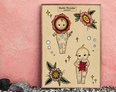 Kewpie Tattoo Flash - Tattoo Flash Art - Digital Tattoo Flash Art - Kewpies Sonny Angel Art