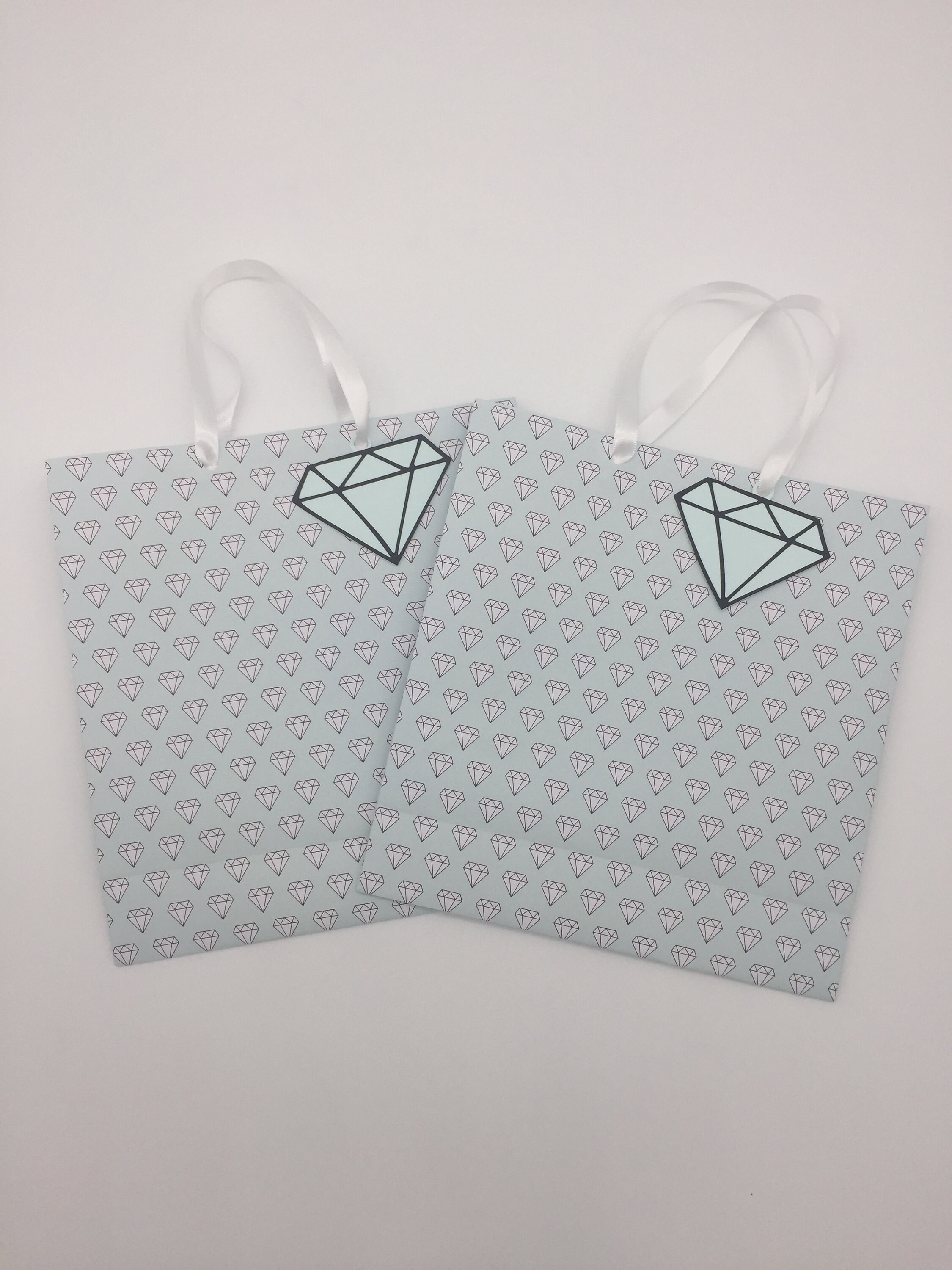 Set of 2 Diamond themed gift bags with matching with tag Etsy
