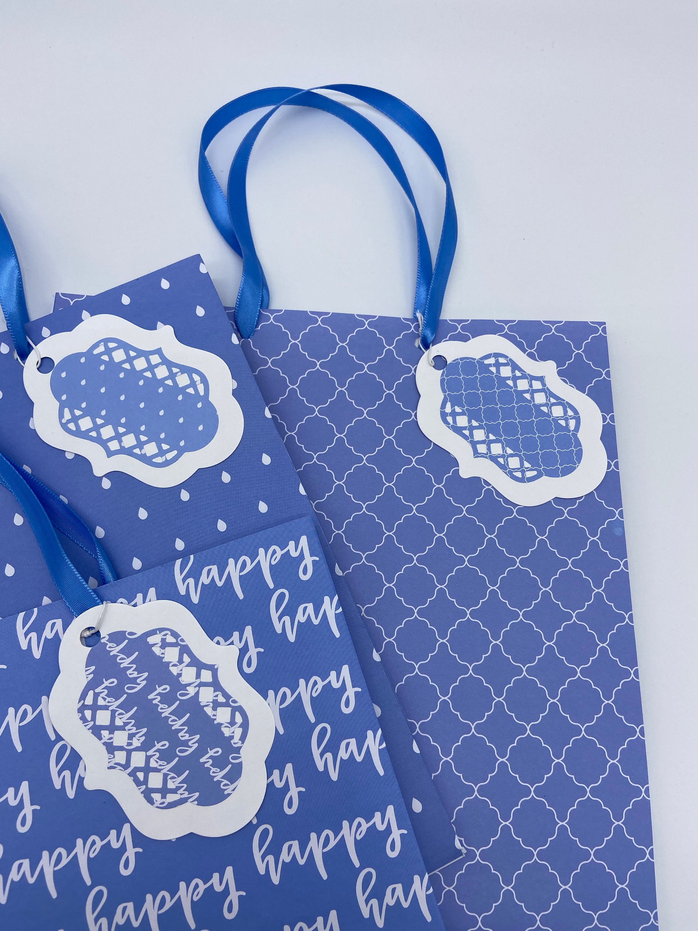 Blue Gift Bag Set Etsy