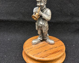 Vintage Ron Lee Pewter Sammlung Hobo Band auf Holz Basis