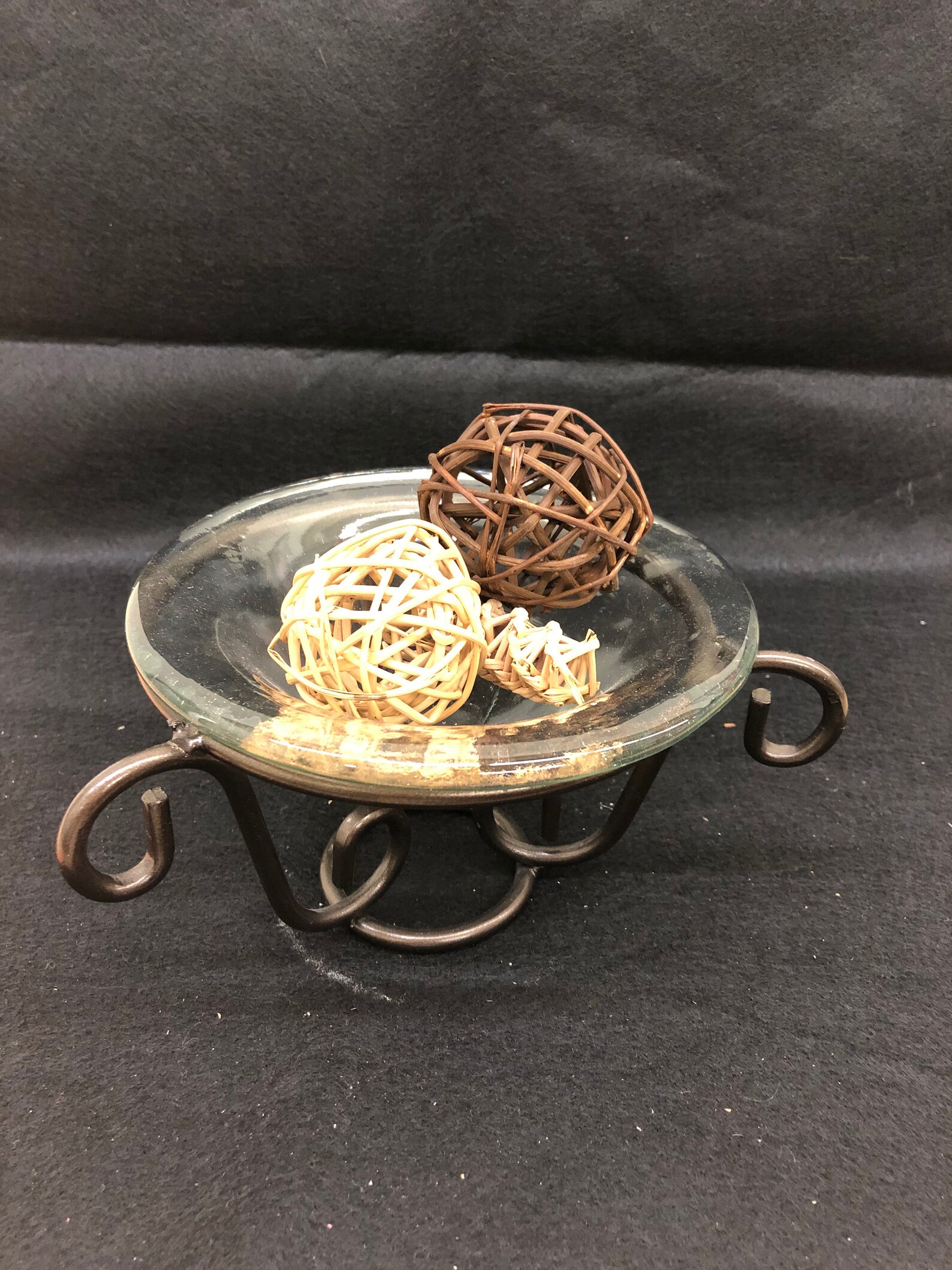 Decorative Glass Dish on Metal Stand for Potpourri Candy Bath Etsy