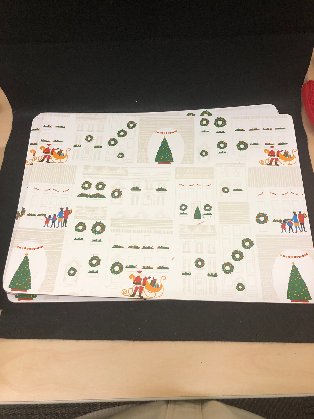 Christmas Cork Backed Placemats Set of 4 Holiday Decorated Tree Toys Etsy