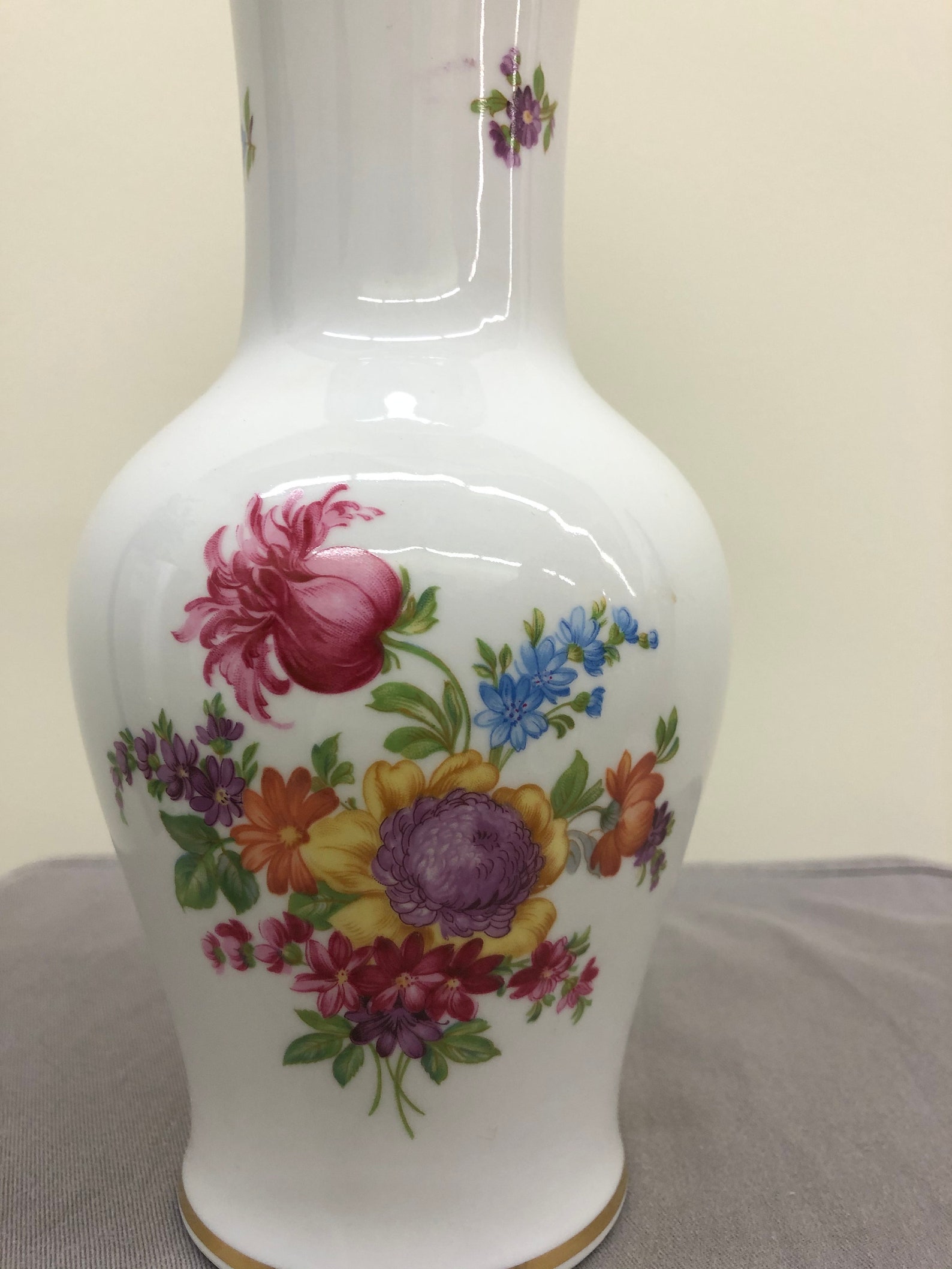 Vintage House of Goebel Flowered Vase W. Germany 10.5 Etsy